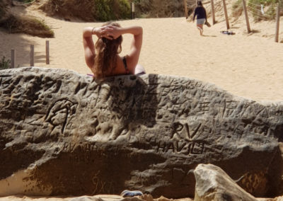 Relaxing on beach Loch Ard Gorge