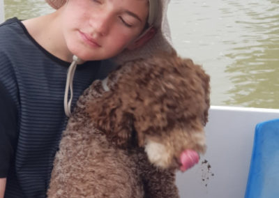 Dog on Murray river crusie