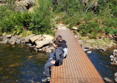 Relaxing on the bridge at Grampians