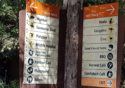 Direction at Healesville wildlife park