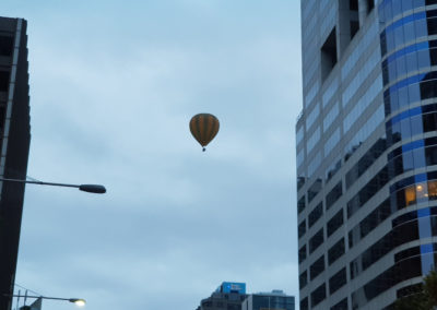 Hot air balloon over Melbourne