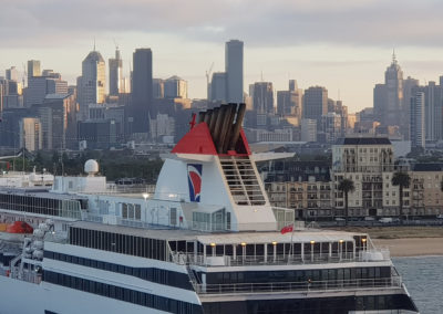 Melbourne city view from station pier