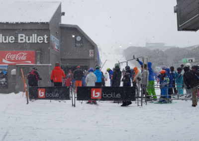Waiting for ski lift at Blue Bullet mt Buller