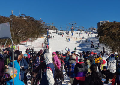 Busy day on the slopes Mt Buller