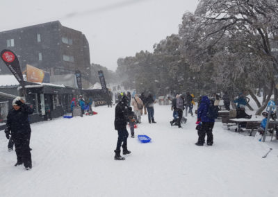 Snowing in village Mt Buller