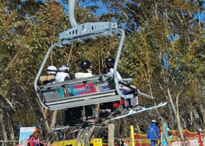 Ski lift on Sunny day Mt Buller