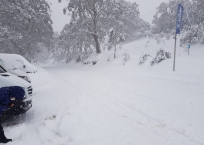 Road covered in Snow Mt Buller