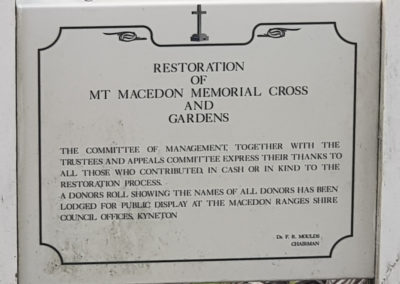 Restoration of Mt Macedon Cross