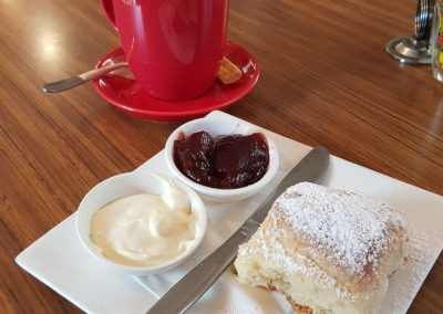 Coffee and scones at Grant's picnic grounds