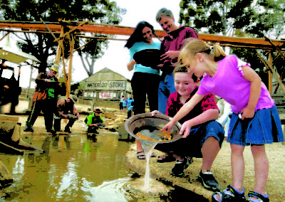 Panning for gold Sovereign hill
