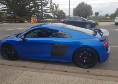 Blue classic car on Great Ocean Road