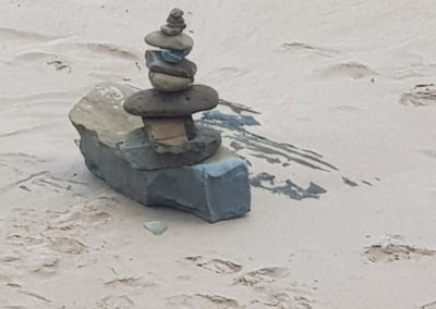 Rock stacks on beach