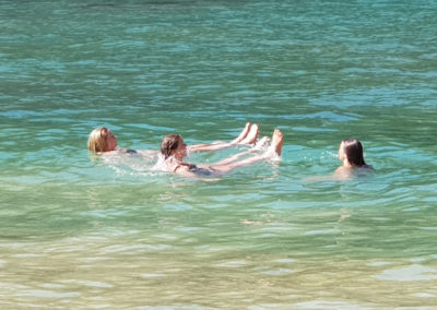 Relaxing in the cold water