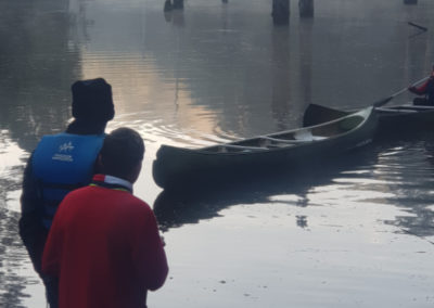 Waiting to go paddling on Lake Elizabeth