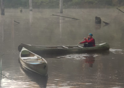 Paddling on Lake Elizabeth, looking for Platypus
